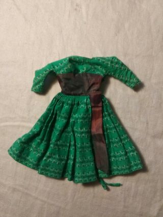 Vintage 1960’s Barbie Doll Let’s Dance 978 Green Dress Full Tie Strings/sash