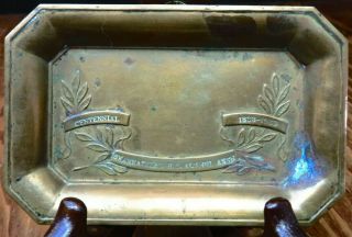 Antique Copper Skaneateles Centennial (1833 - 1933) Tray 4.  44 " X 2.  88 " Very Good