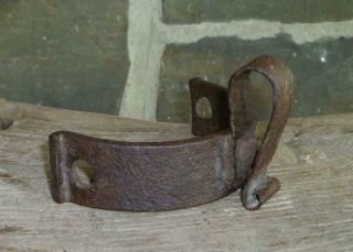 17th C Antique American Colonial Iron Kettle Coal Pusher Hearth Fireplace 18th