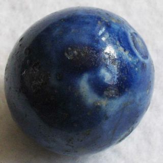 Antique Bennington Marble Glazed Crockery Blue 1,  1/8 " Boulder -