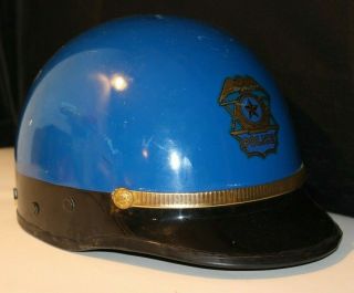 Vintage Police Motorcycle Half Helmet w/Visor BELL Toptex Medium 3