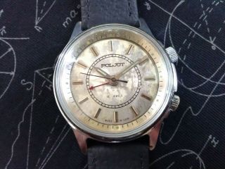 Vintage Rare Old USSR Poljot Alarm 18 Jewels Mechanical Men ' s Russian Wristwatch 2