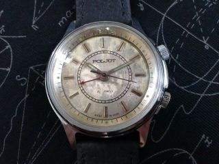 Vintage Rare Old USSR Poljot Alarm 18 Jewels Mechanical Men ' s Russian Wristwatch 3