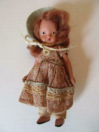 Vintage Nancy Ann Storybook Doll Hard Plastic 5.  5 "