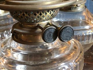 Pair C19th Ecclesiastical/ Church Arts & Crafts Pierced Brass Pew End Oil Lamps