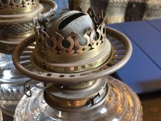 Pair C19th Ecclesiastical/ Church Arts & Crafts Pierced Brass Pew End Oil Lamps 4