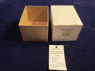 Vtg 1960 ' s Sears Roebuck Ted Williams 3132 Spin Casting Reel EMPTY BOX A38 2