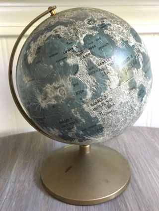 Vintage 1963 The Moon Globe Made By Replogle Globes Lunar Impact Landing