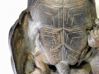 RYUBUNDO SIGNED Iron Turtle OKIMONO Statue Japanese Vintage Artwork 6