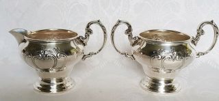 Sterling Silver Open Sugar And Creamer Gorham Chantilly Countess 1009 And 1010