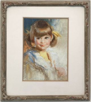 Portrait Of A Girl Oil Painting John R.  Townsend Frsa (1930 - 2013)