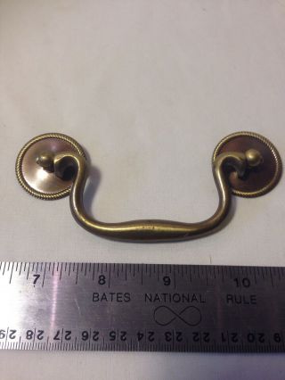 1 Chippendale Brass Drop Bail Style Furniture Drawer Pull Set Hardware No Screws