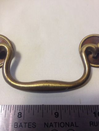 1 Chippendale Brass Drop Bail Style Furniture Drawer Pull Set Hardware No Screws 4