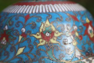 CHINESE MING DYNASTY CLOISONNE WATER POT COUPE 16TH 17TH CENTURY TIBETAN MARKET 12