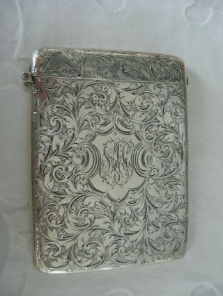 Antique Victorian Sterling Silver Calling Card Case Hallmark 1898 England