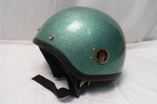 Vintage 60’s Ds D - 10 Metalflake Glitter Motorcycle Riding Racing Helmet