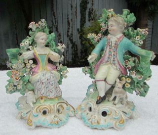 Antique 18thc Derby Porcelain Figures - Circa 1775 - Bocage