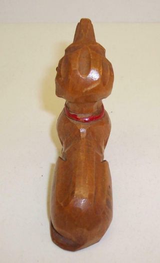 Vintage CARVED WOOD Wooden DACHSHUND Sausage DOG Black Forest GLASS EYES 5