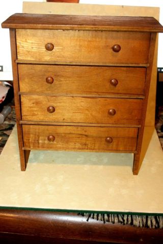 Antique Miniature Salesman Sample Chest Of Drawers Dresser Doll House Furniture