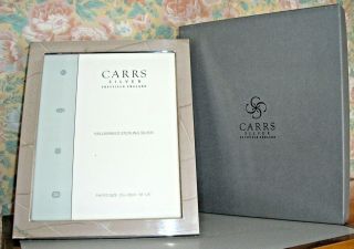 Carr`s Sterling Silver Photo Frame Plain Design Wooden Back 10 X 8 Inches
