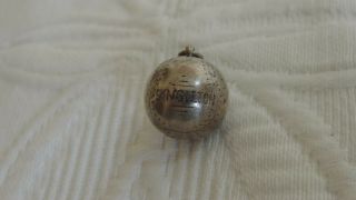 Victorian Antique Sterling Silver Baseball Sports Charm Hand Engraved Singleton