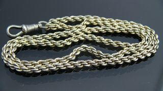 Antique Sterling Silver Pocket Watch Fob Rope Chain/22 Inches /