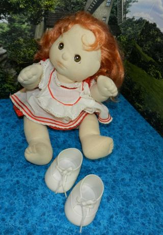 Vintage 1985 Mattel Red Head My Child Doll Fully Dressed With Shoes.