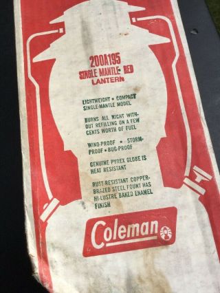 Vintage May 1972 Red Coleman Lantern 200A 200A195 & Papers 3