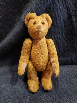 Unusual Antique Teddy Bear With Glass Eyes