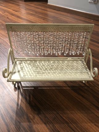 Vintage Metal Foldable Wall Shelf With Faux Crystals