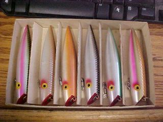 Tomic Made In Canada Box Of Six Mixed 5 " Salmon Fishing Plugs/lures 34