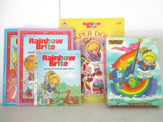 Vintage Rainbow Brite Set 5 Activity Items Books Paper Dolls 1983