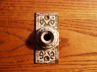 Antique Solid Cast Brass Door Bell Push Button Backing Plate