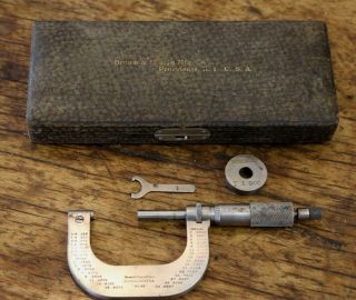 Vintage Brown & Sharpe Micrometer No.  48 Machinist Tool Case Antique