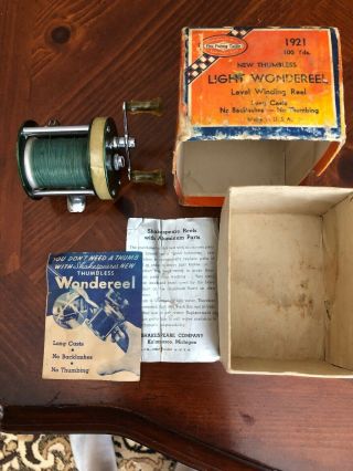 Shakespeare Thumbless Vintage " Wondereel ",  1921 With Correct Box And Papers