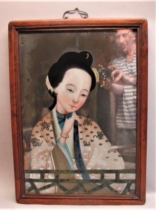 Gorgeous Antique CHINESE EXPORT Reverse Paintings on Glass c.  1860 4
