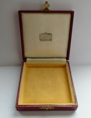 Wonderful Antique Harrods London Presentation Box Case Jewellery Medallion
