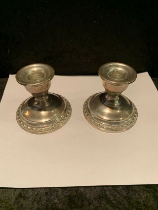 Set Of Two La Pierre Sterling Silver Weighted Candlestick Holder