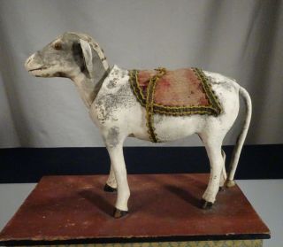 Antique Pull Toy Musical Nodder Donkey with Glass Eyes - 57212 2