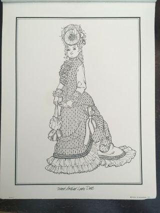 Antique French Dolls Paper Doll Coloring Book By Peggy Jo Rosamond Dated 1974 5