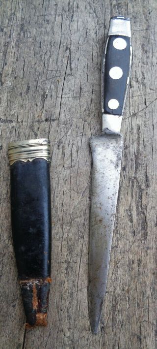 Ca.  1720 - 50 Antique German Silver Knife Hunting Tool Austrian Dagger Hanger Dirk