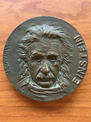 Antique And Rare Bronze Medal Of Einstein,  Made By José De Moura