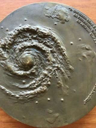 antique and rare bronze medal of Einstein,  made by José de Moura 4