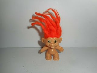 Vintage Orange Dreaded Hair Treasure Troll 3 "