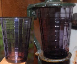 Coffee Catch Cup Glass Fits Antique Arcade Golden Rule Grinder Squares Amethyst