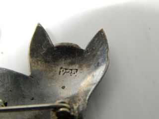 ANTIQUE / VINTAGE MEXICAN STERLING SILVER DECO CAT KITTY GATO PIN MEXICO ESTATE 3