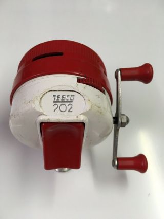 Zebco 202 Red And White Reel Vintage Rare Old