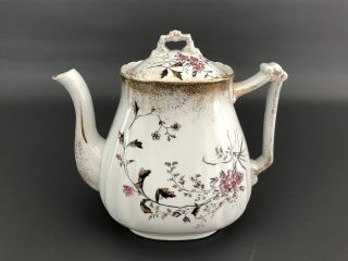 Antique Wedgwood & Co Semi Porcelain Coffee Pot Aesthetic Period 1870 