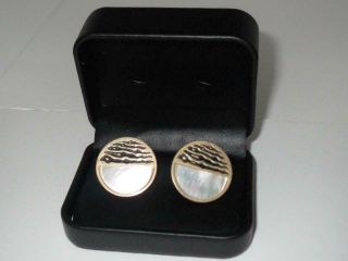 Vintage Cufflinks Cuff Links With Mother Of Pearl