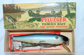 Vintage Pflueger Mustang Minnow Blue Mullet Scale 9509 Fishing Lure